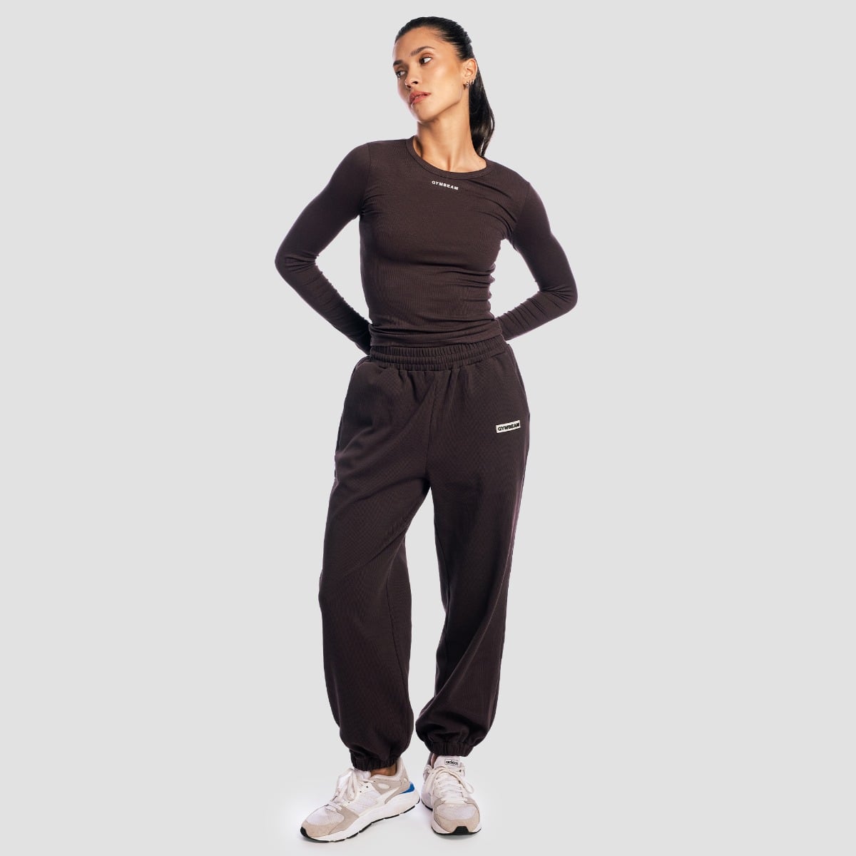 GymBeam Women‘s Aura Long Sleeve T-Shirt Tee Brown (obrázek 5)