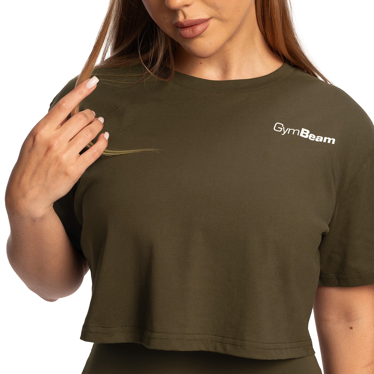 GymBeam Dámské tričko Cropped Limitless Espresso (obrázek 7)