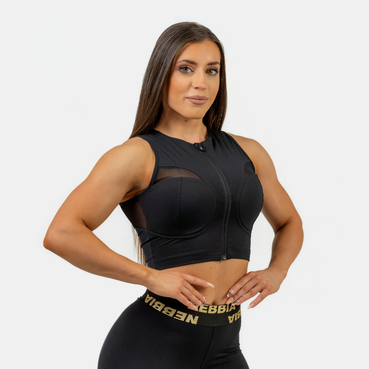 Dámský Push-UpTop Intense Mesh Black/Gold - NEBBIA