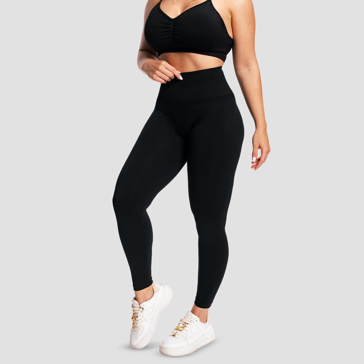 Dámské bezešvé legíny Sculpt Black - GymBeam černá XL