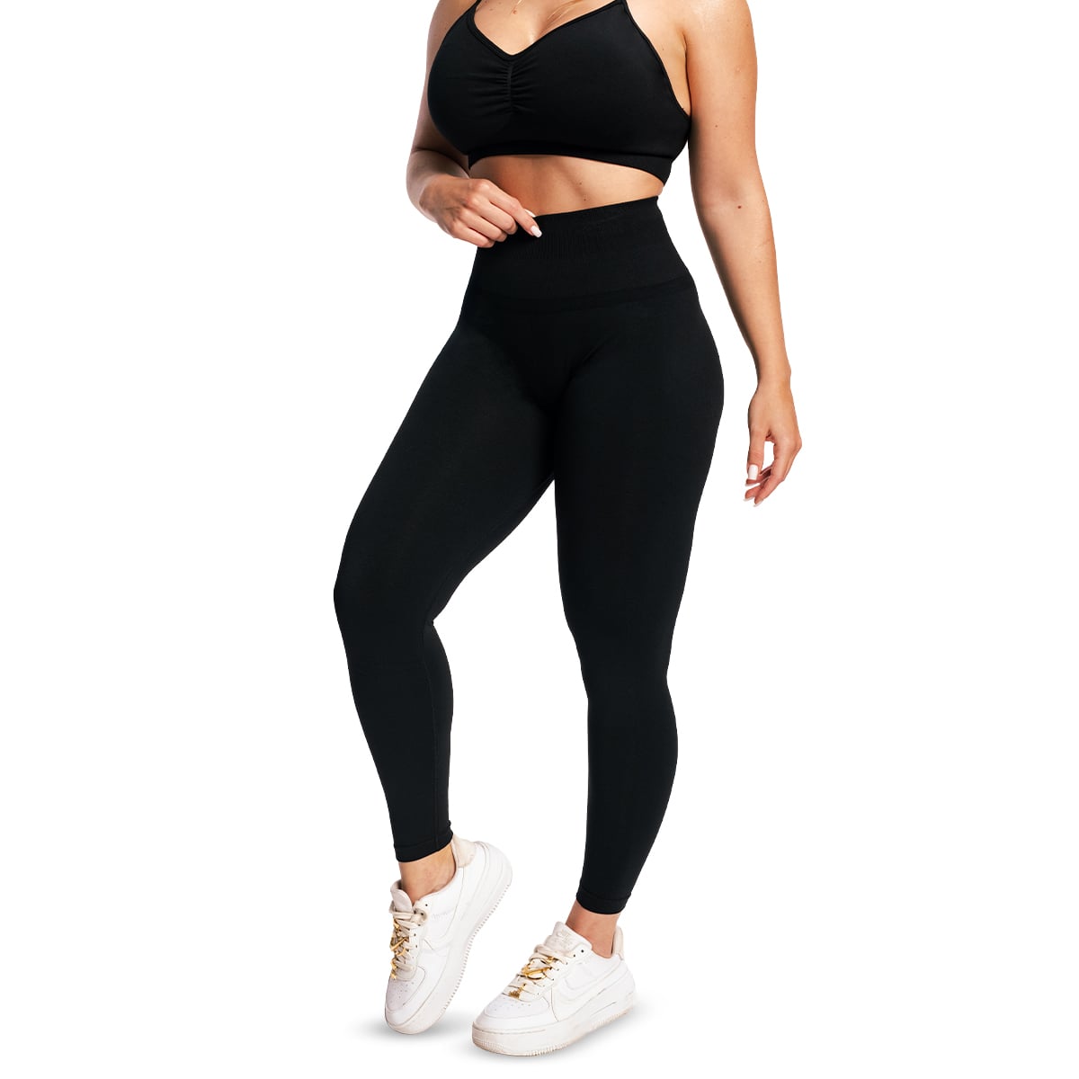 GymBeam Dámské Bezešvé Legíny Sculpt Black (obrázek 9)