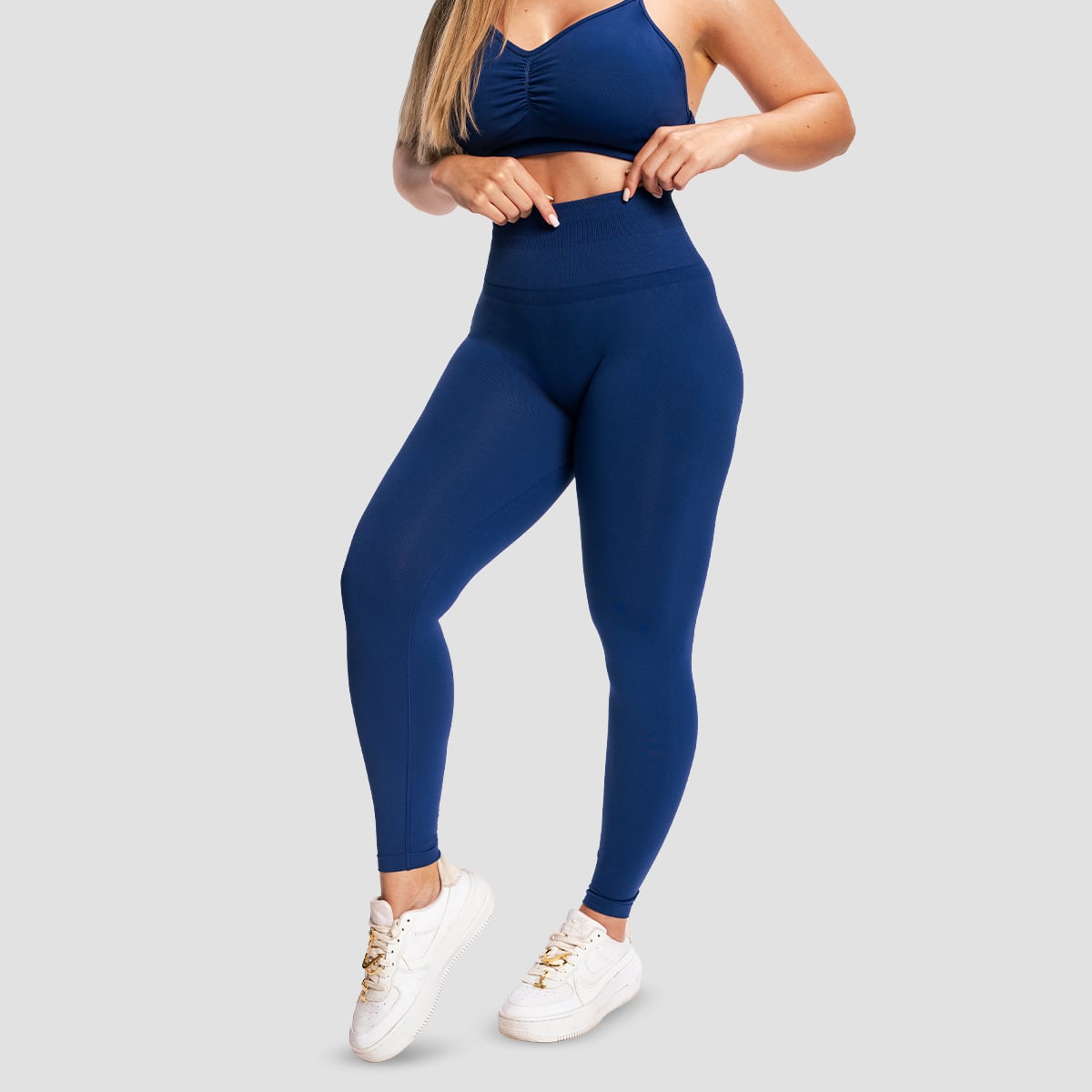 Dámské bezešvé legíny Sculpt Navy - GymBeam modrá S