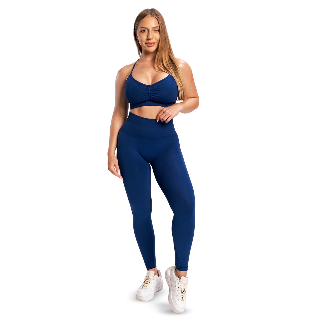 GymBeam Dámské bezešvé legíny Sculpt Navy (obrázek 10)