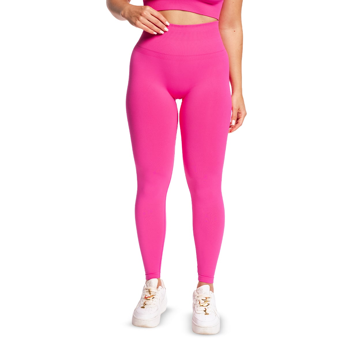 GymBeam Dámské bezešvé legíny Sculpt Rose - Velikost: S | Barva: Ružová | Hmotnost: 0,191 kg | Balení: 70 · záber 9
