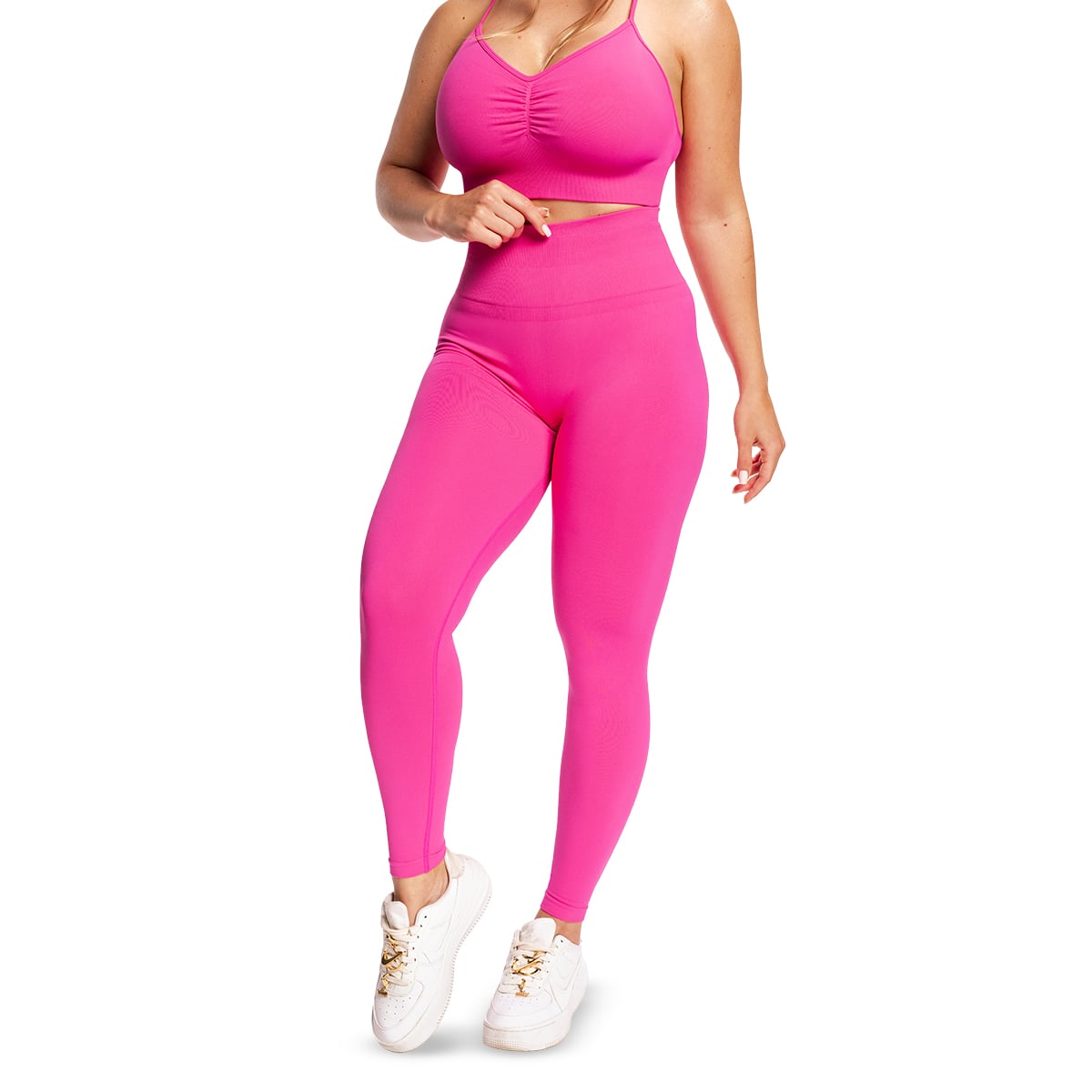 GymBeam Dámské bezešvé legíny Sculpt Rose - Velikost: S | Barva: Ružová | Hmotnost: 0,191 kg | Balení: 70 · záber 12