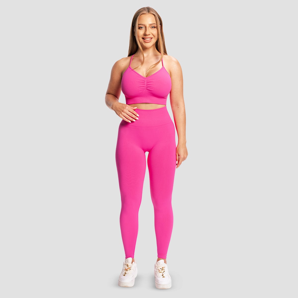 Dámské bezešvé legíny Sculpt Rose - GymBeam růžová M