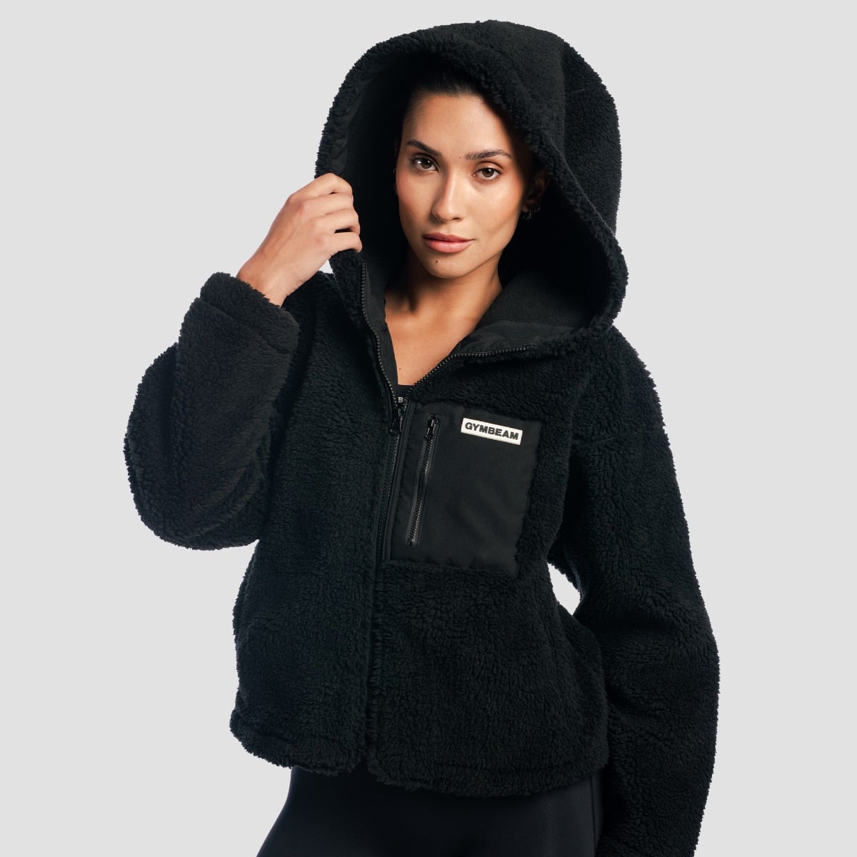 GymBeam Women‘s Sherpa Jacket Black (obrázek 3)