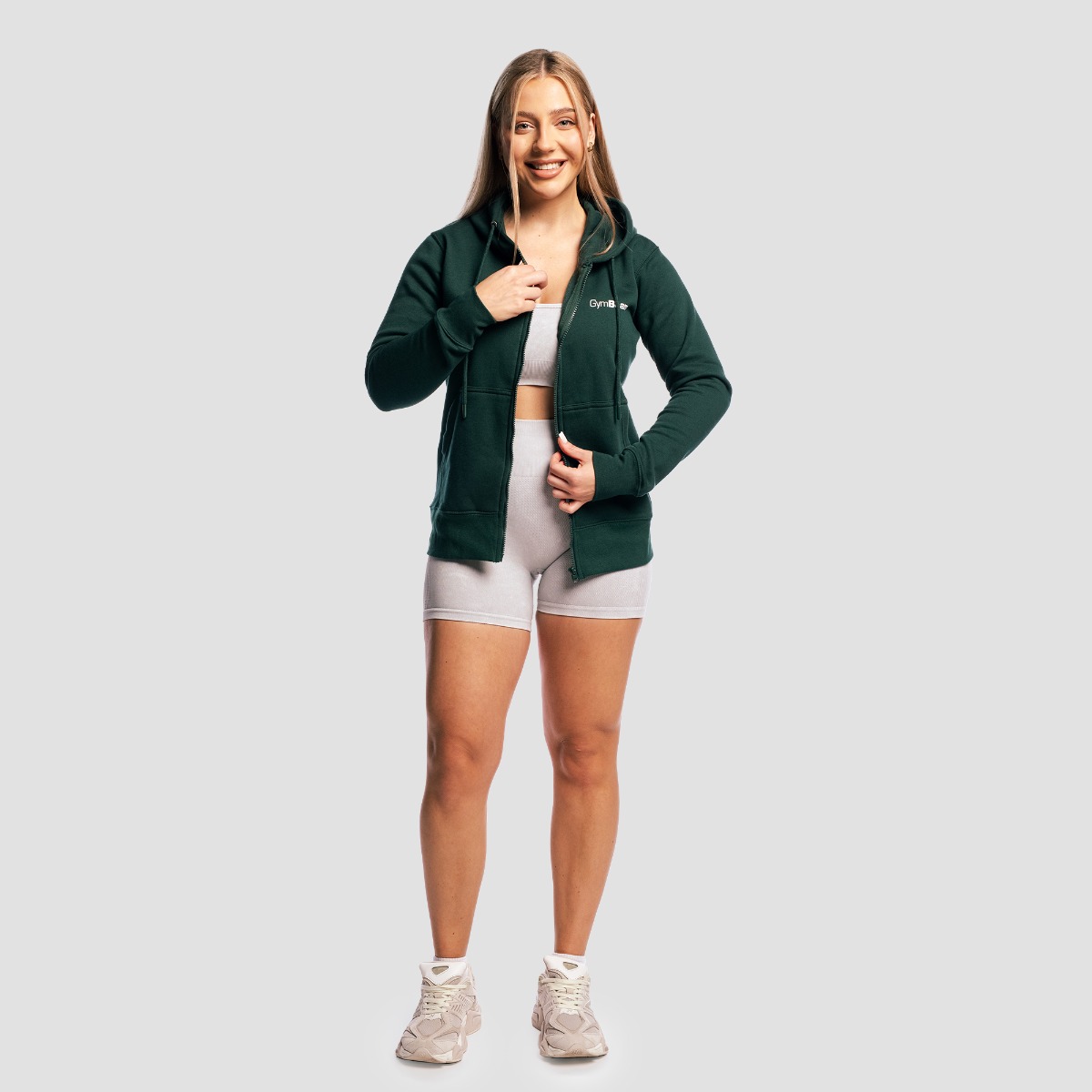 GymBeam Dámská mikina Zipper Hoodie Pine (obrázek 4)