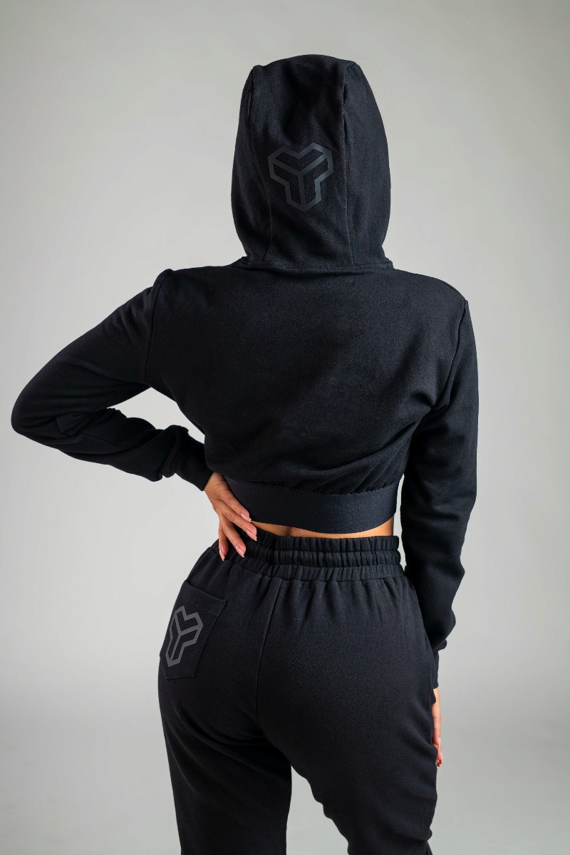 Dámská mikina Essential Cropped Hoodie Black - STRIX černá XS
