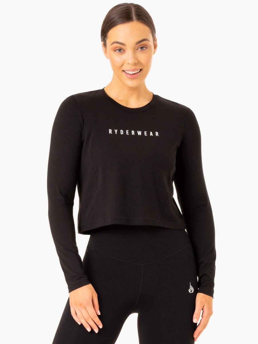 Dámské tričko Long Sleeve Top Foundation Black - Ryderwear
