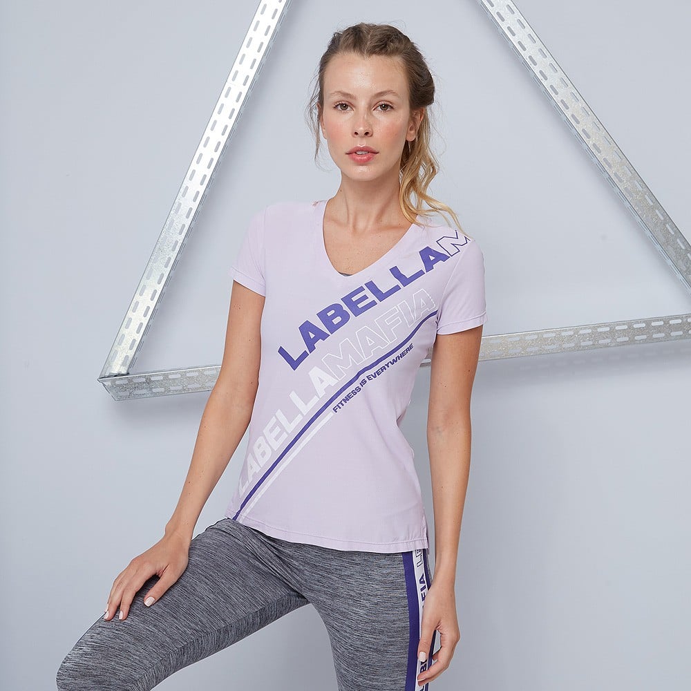 Dámské tričko Color Block Purple - LABELLAMAFIA fialová M