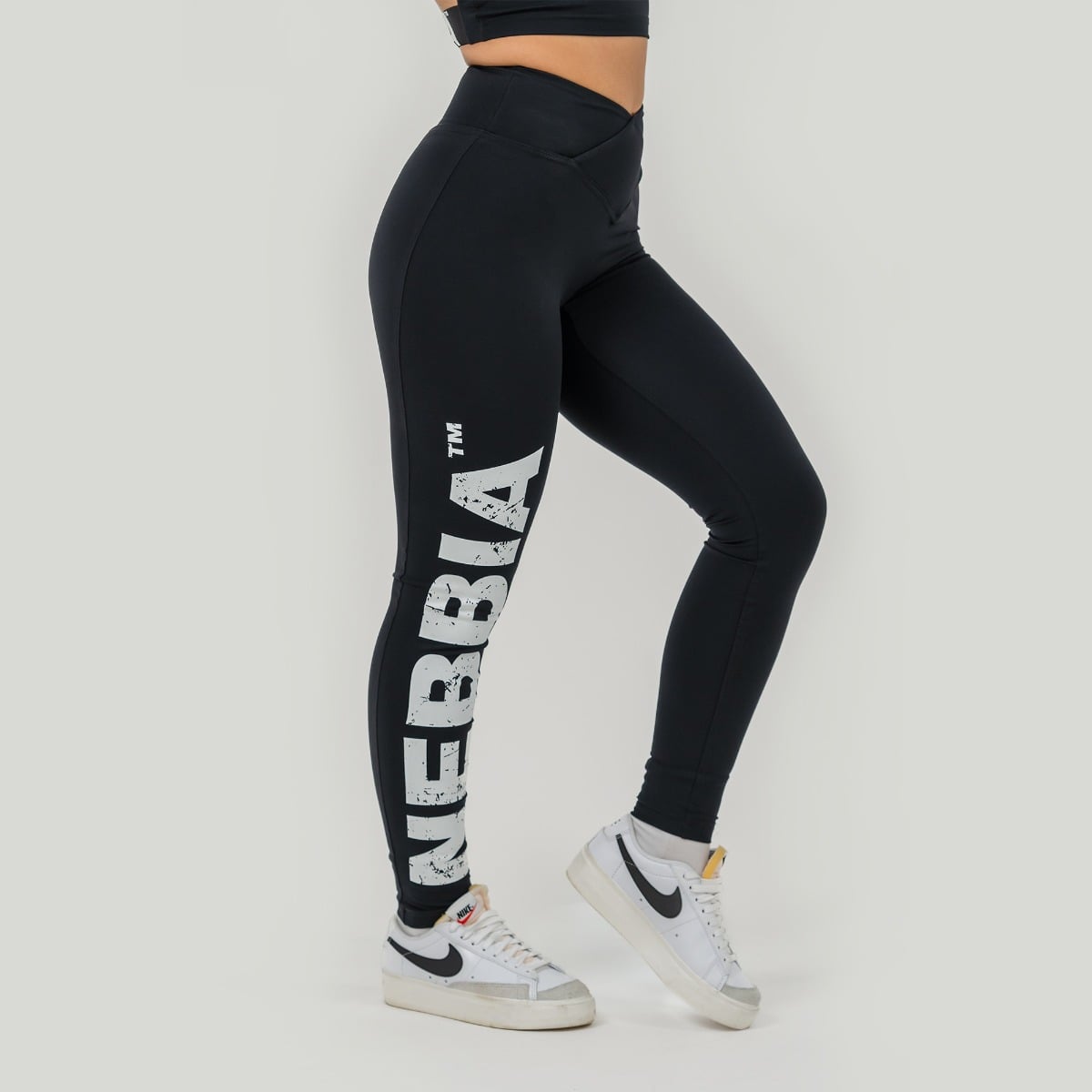 Dámské legíny High Waist Glute Check Black - NEBBIA