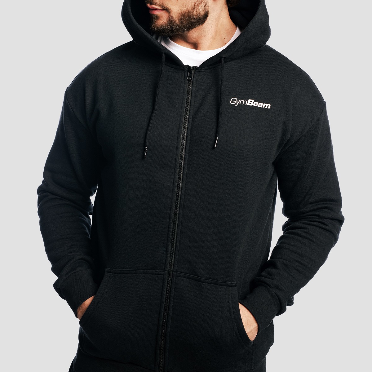 GymBeam Mikina se zipem Zone Black (obrázek 4)