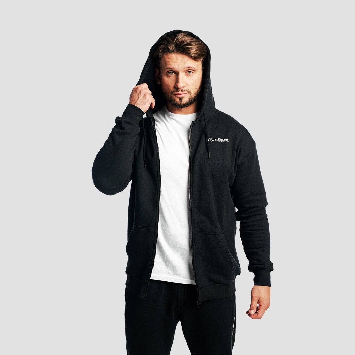 GymBeam Mikina se zipem Zone Black (obrázek 5)