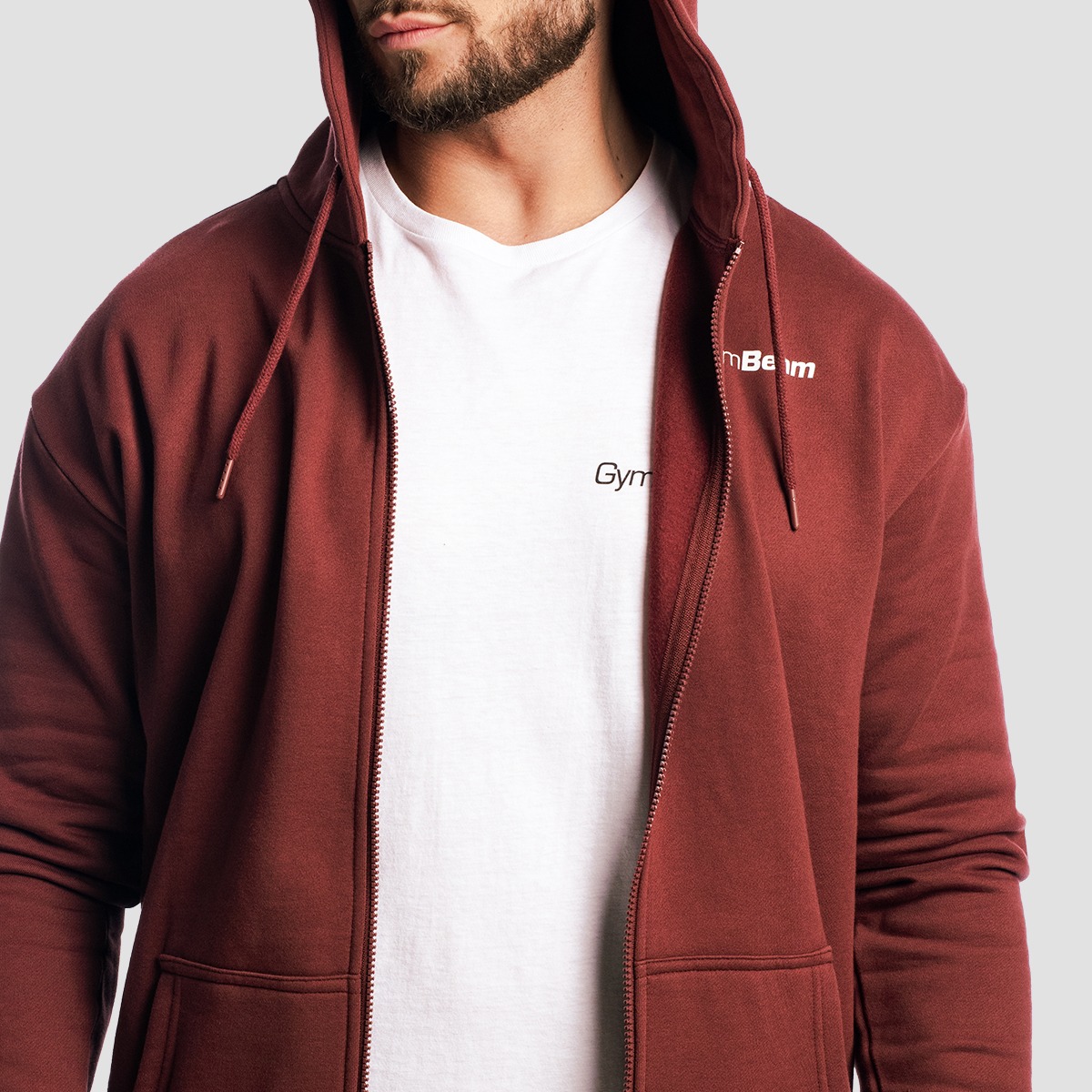 GymBeam Mikina se zipem Zone Cherrywood (obrázek 4)