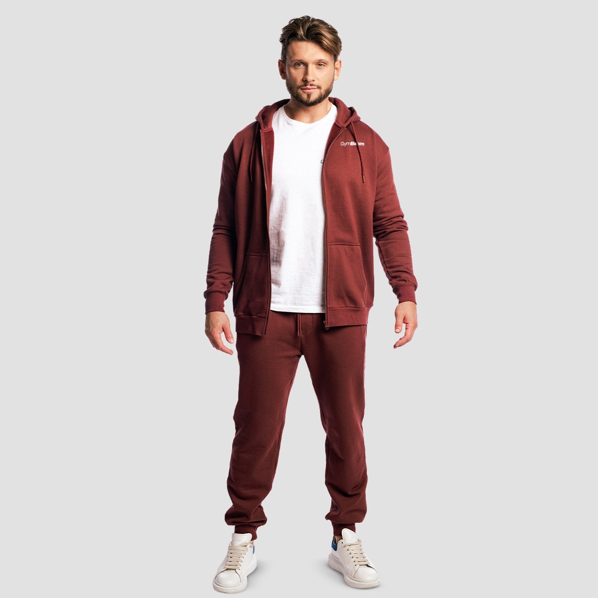 GymBeam Mikina se zipem Zone Cherrywood (obrázek 7)