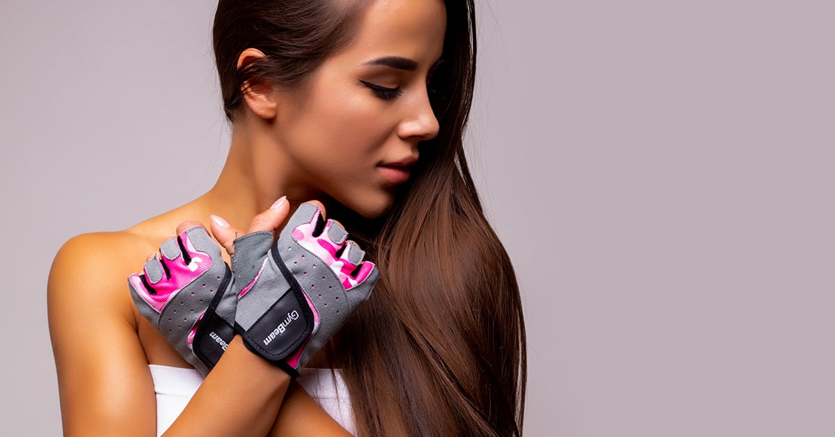 fitness dámske rukavice Camo Pink