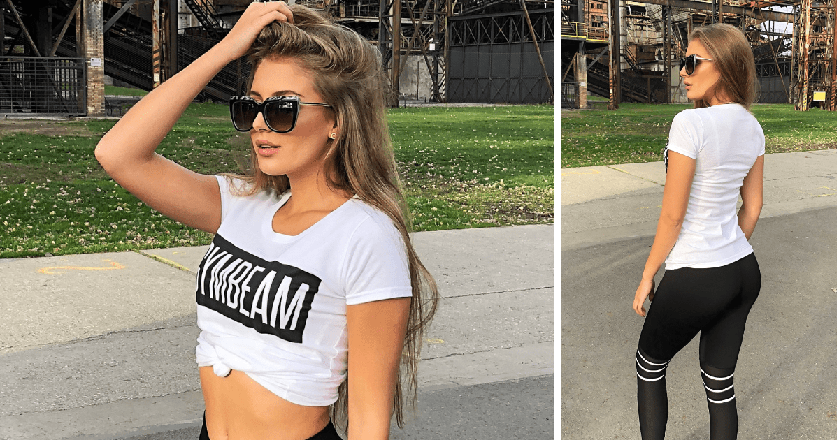 Dámske tričko Box Logo White Black - GymBeam