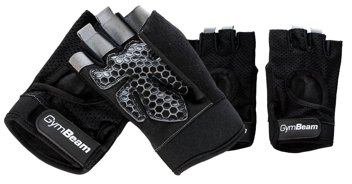 Fitness rukavice Grip black - GymBeam