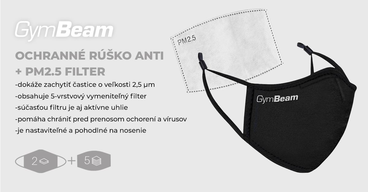 Ochranná rouška ANTI + PM2.5 filtr - GymBeam