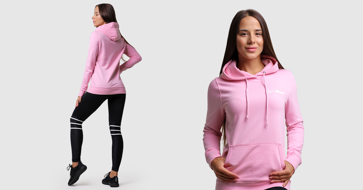 Dámská mikina PRO Hoodie Baby Pink - GymBeam