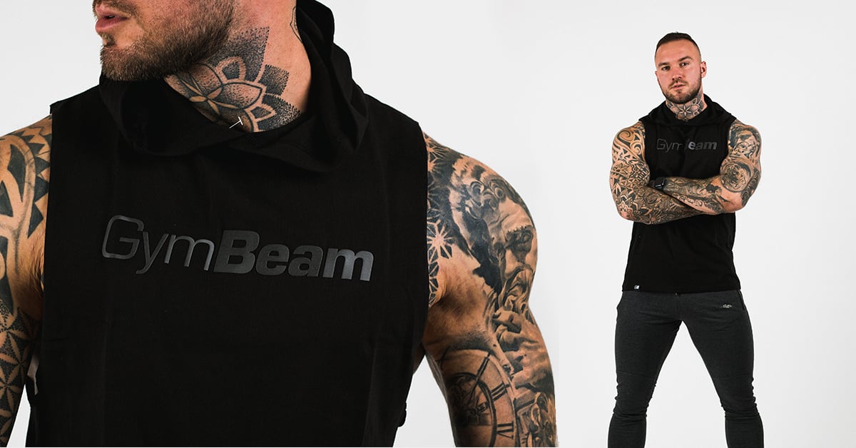 Tílko Hoodie Tank Top Black - GymBeam