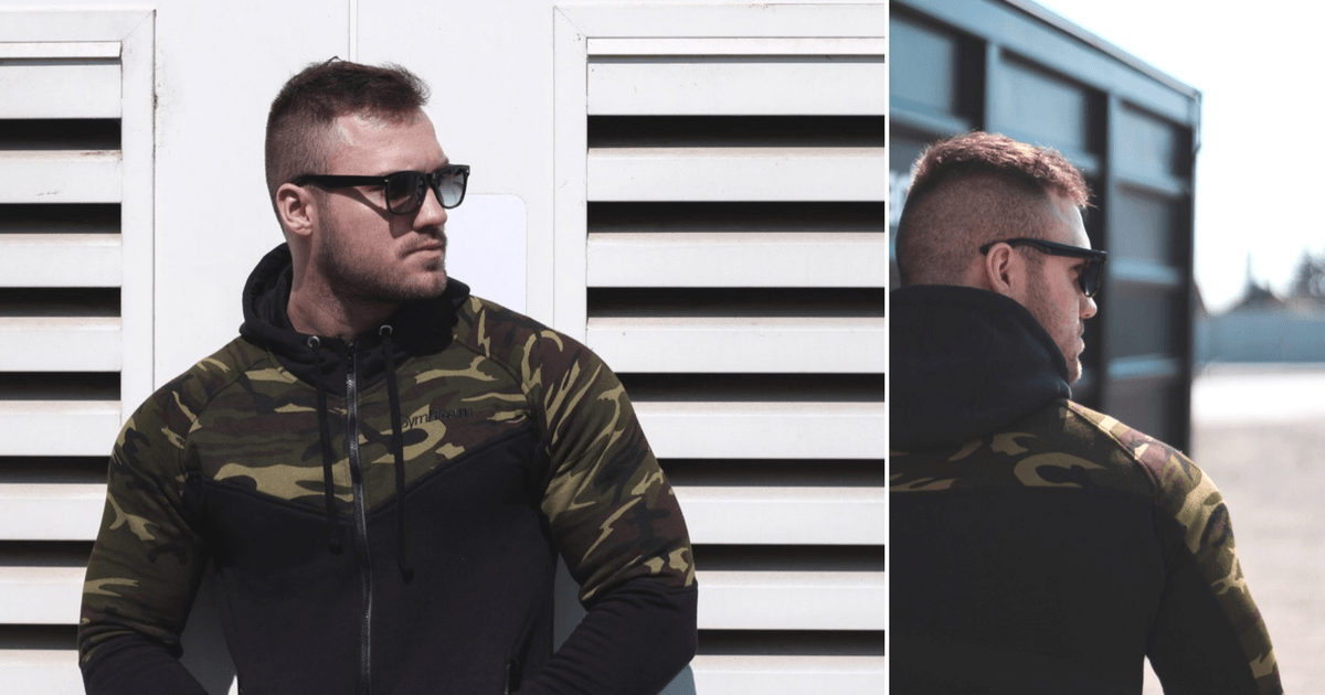 Mikina Camo green na cvičení gymbeam