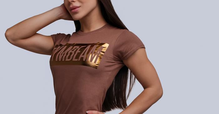Dámské tričko Box Logo Brown Bronze - GymBeam